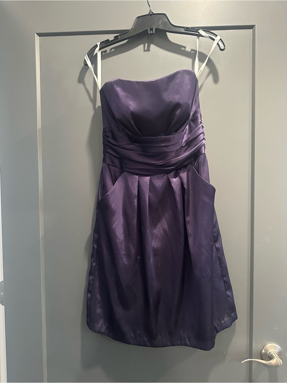 Strapless Purple Cocktail Dress WITH POCKETS
